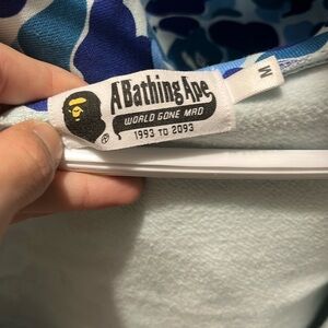 Bape Blue camo full zip shark hoodie